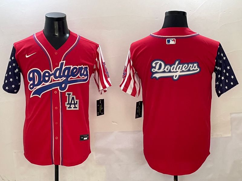 Men Los Angeles Dodgers Blank Red a generation of national flags Joint name 2025 Nike MLB Jersey style 24